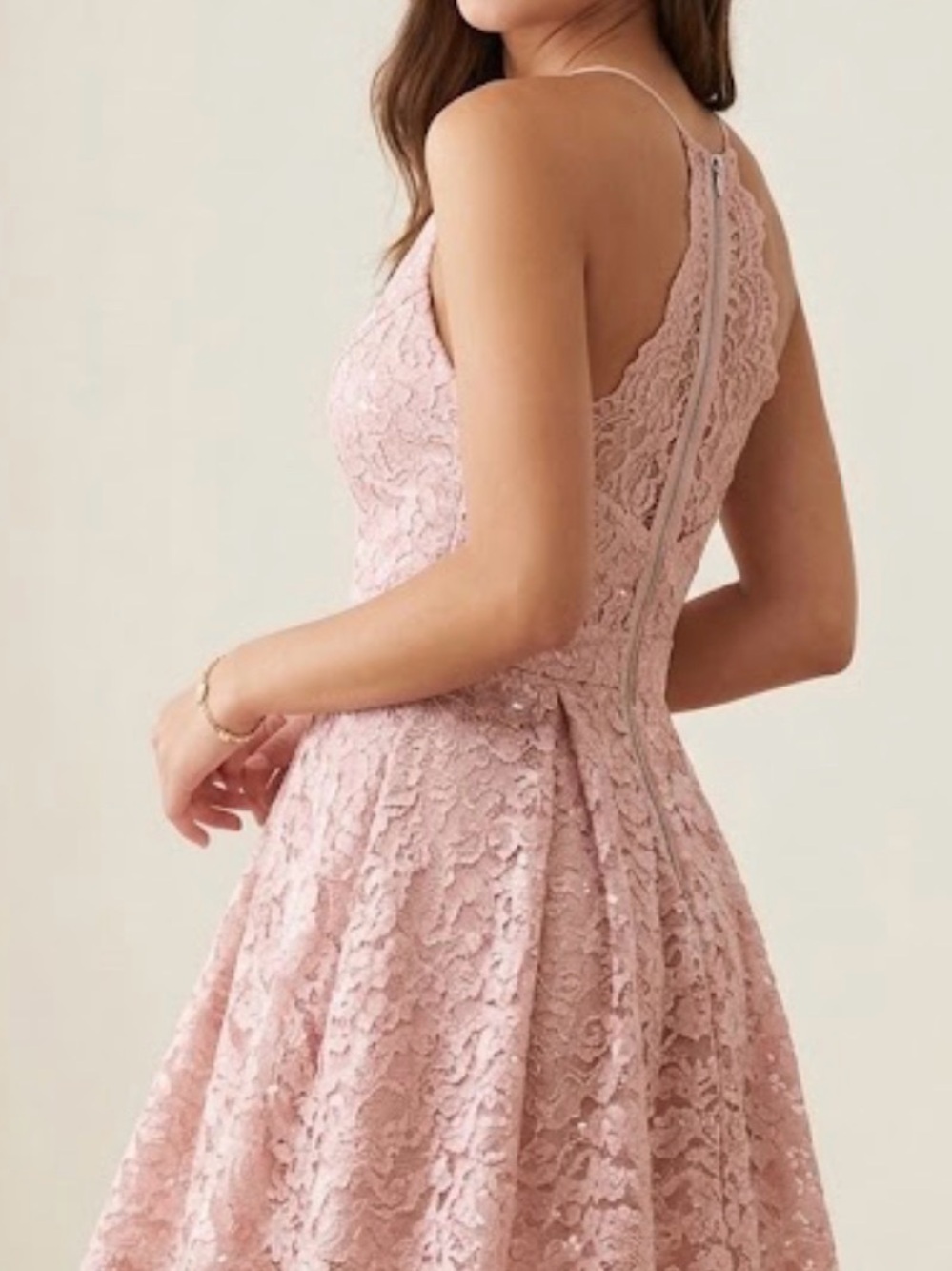 Emerald Sundae Blush Lace Dress